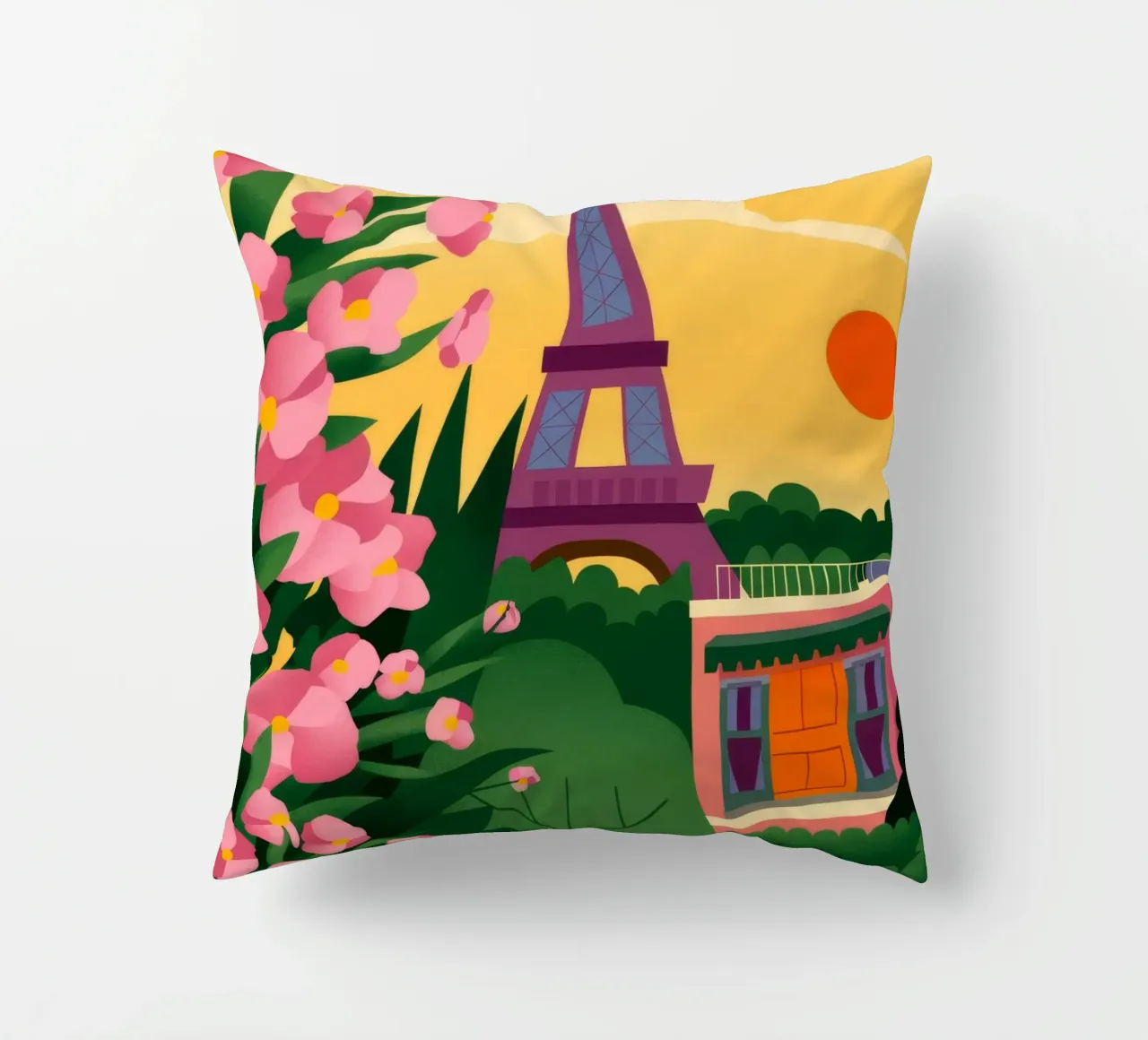 Tramonto della Torre Eiffel cuscino da Fine Sanctuary