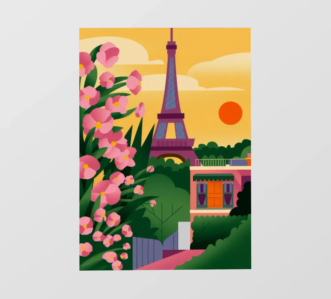 Tramonto della Torre Eiffel telo in pvc da Fine Sanctuary