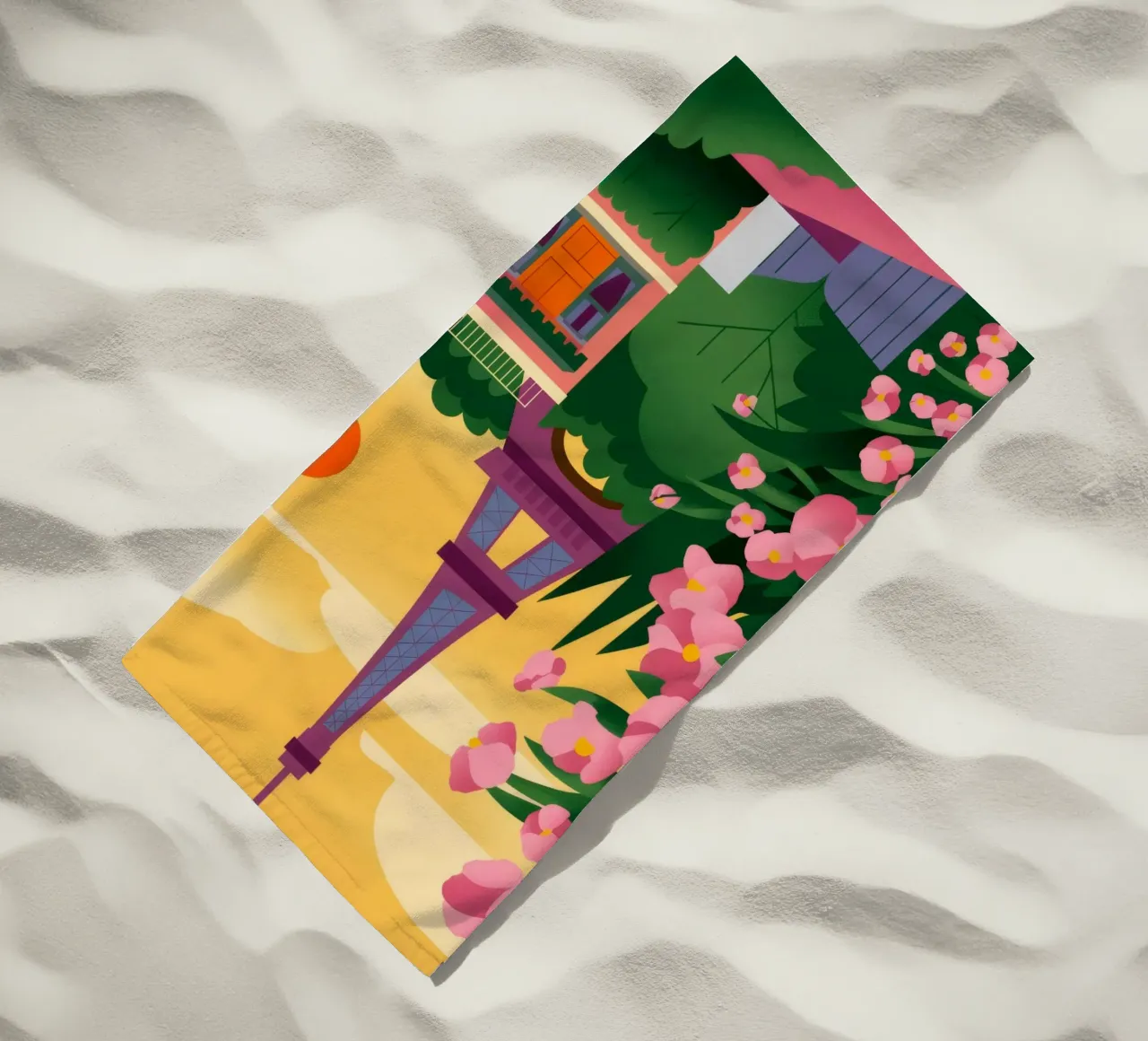 Tramonto della Torre Eiffel telo mare da Fine Sanctuary