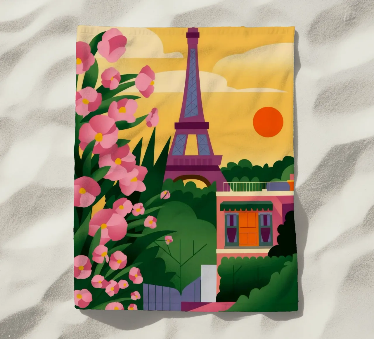 Tramonto della Torre Eiffel telo mare da Fine Sanctuary