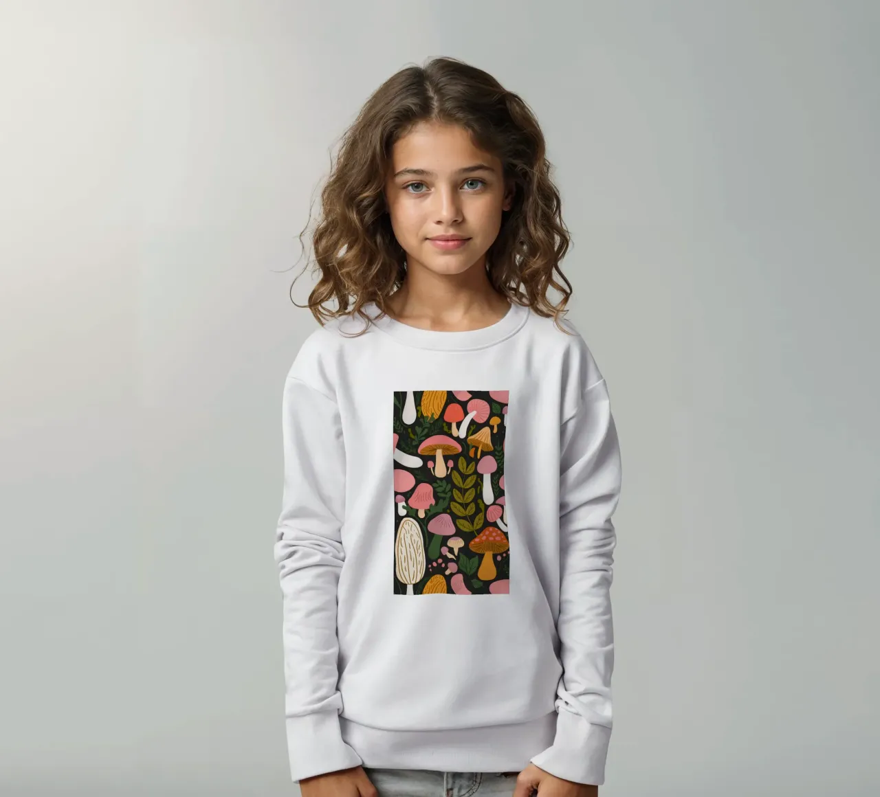 Mushroom Forest Fantasy kids sweatshirt by Fine Sanctuary