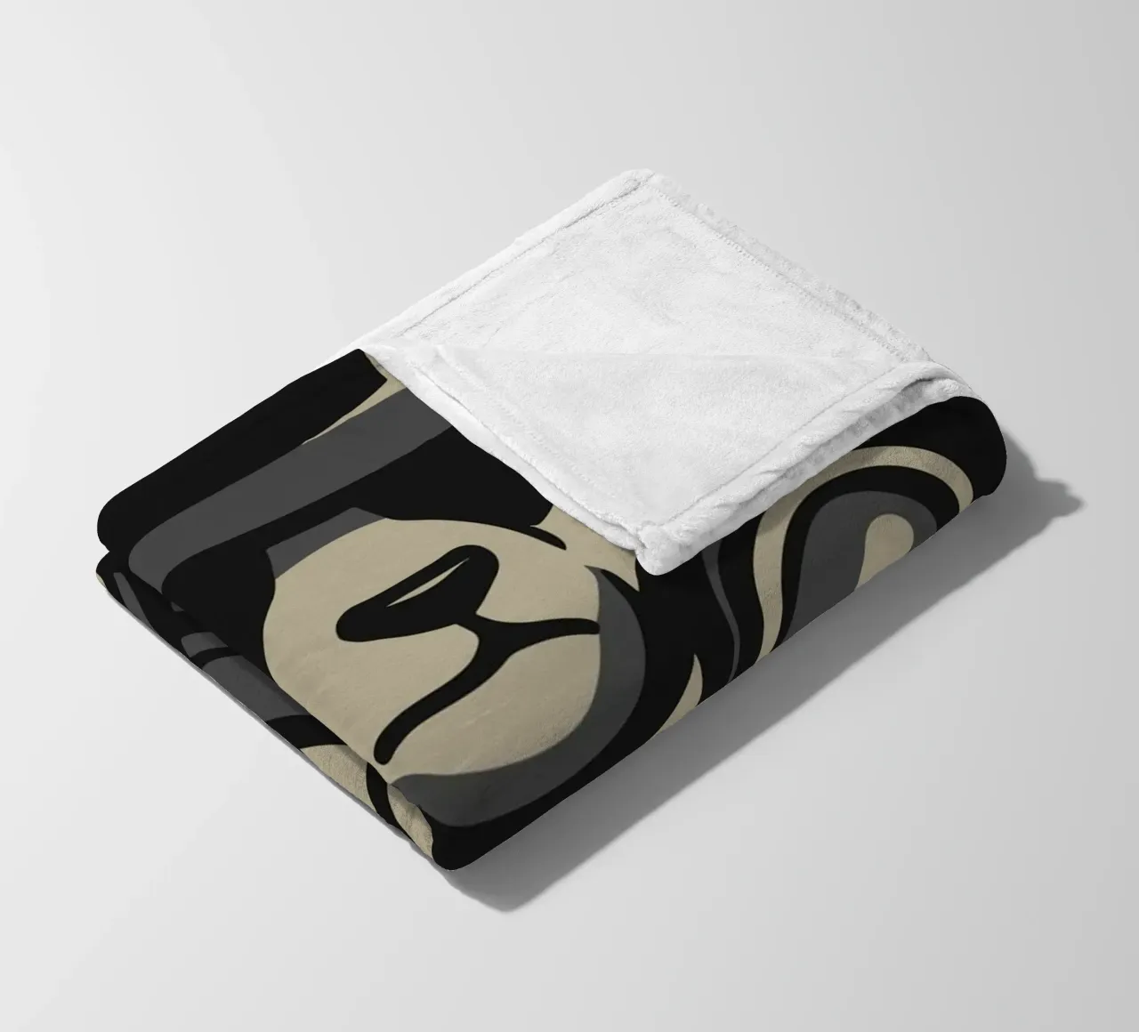 Panda detective with magnifying glass - Noir animal motif with retro charm fleece blanket by nanosh