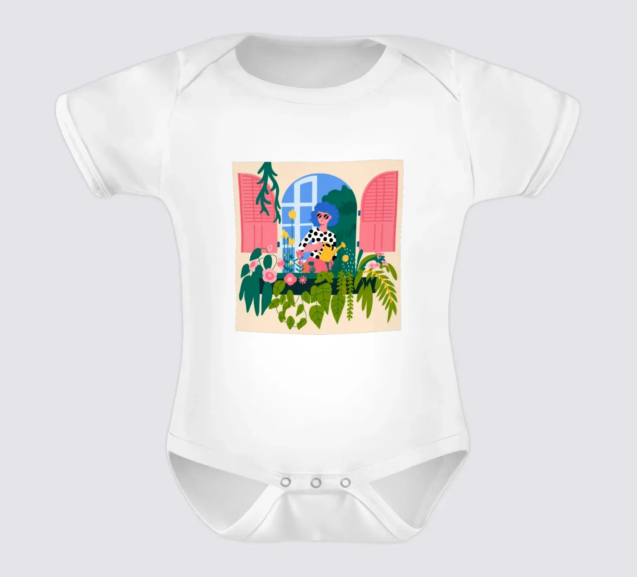 Serene Window View Kurzarm Babybody von Fine Sanctuary