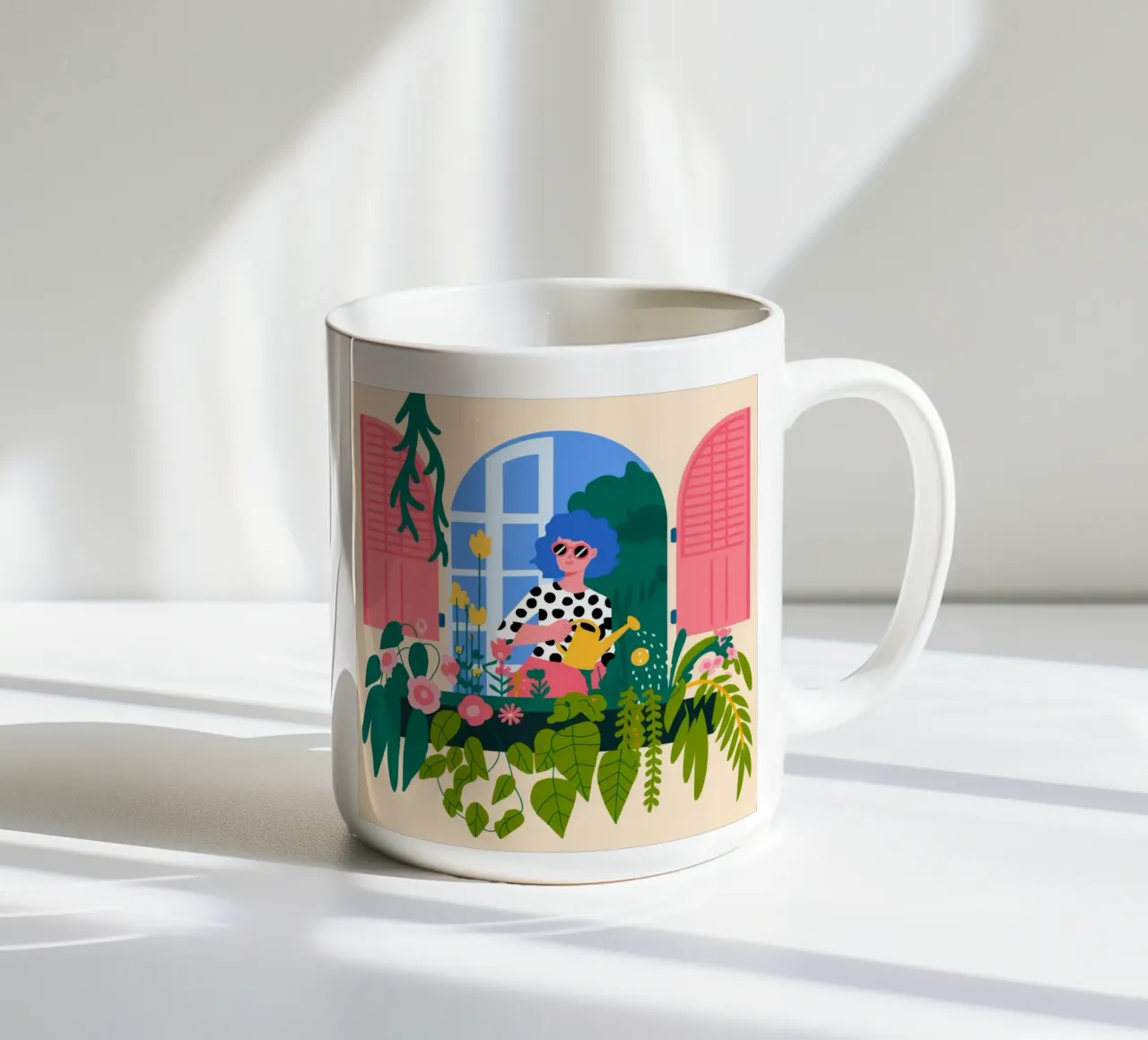 Serene Window View Keramik Tasse von Fine Sanctuary