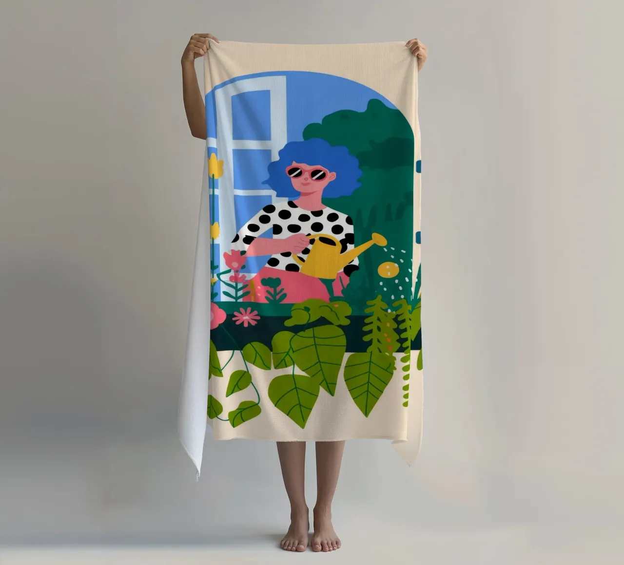 Serene Window View beach towel by Fine Sanctuary