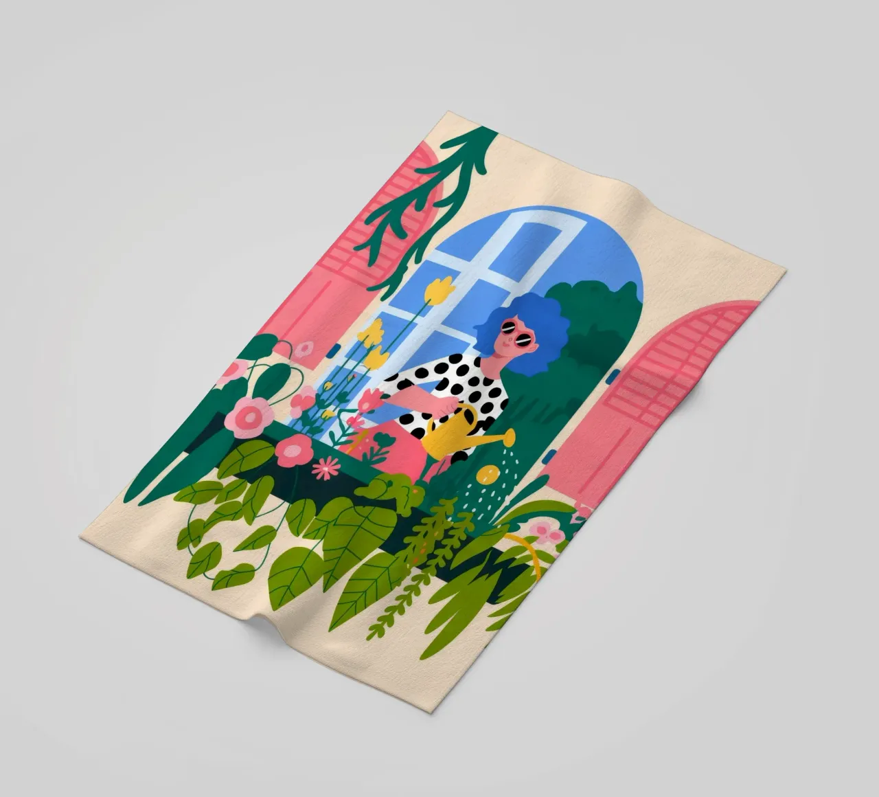 Serene Window View beach towel by Fine Sanctuary