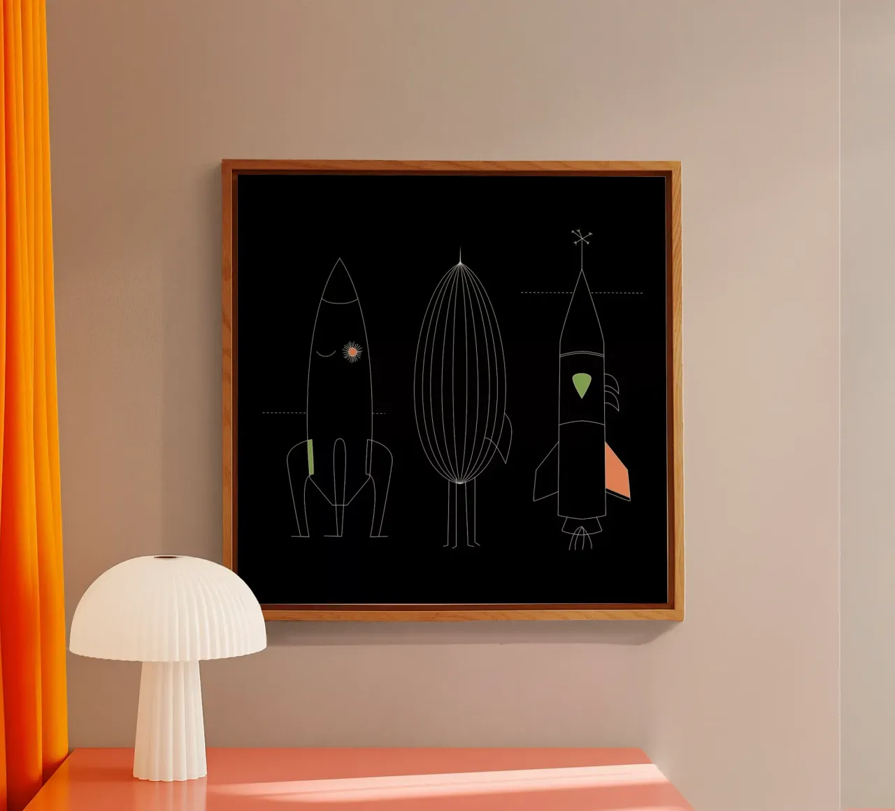 Rockets acryl van The Gently Unfurling Sneak