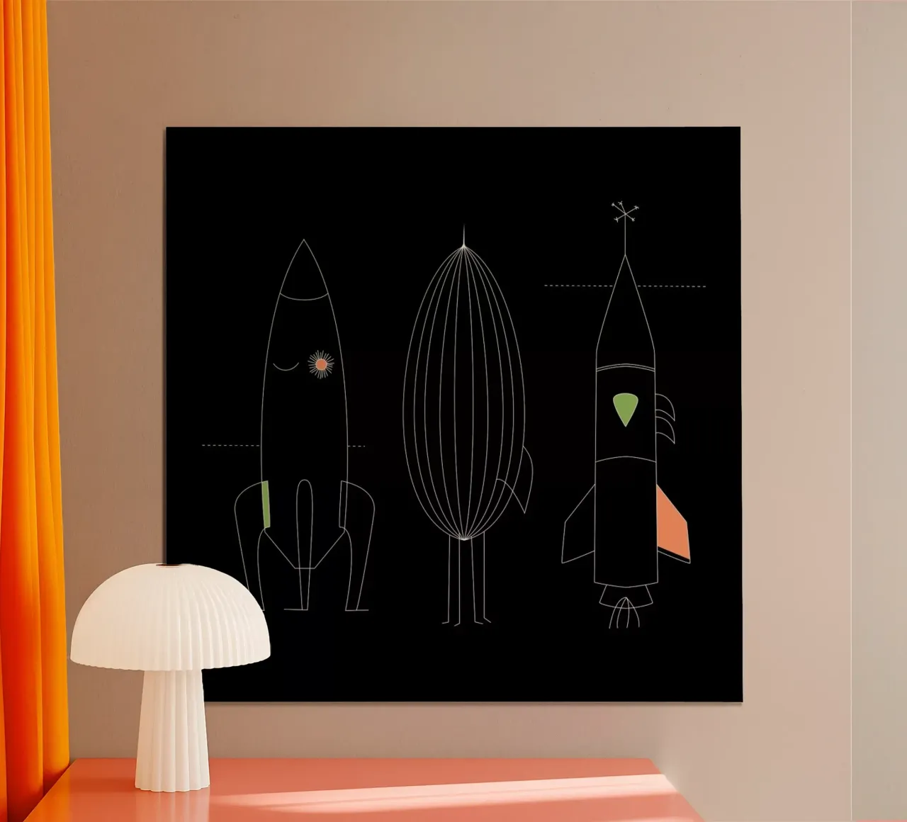 Rockets poster con telaio in plastica da The Gently Unfurling Sneak