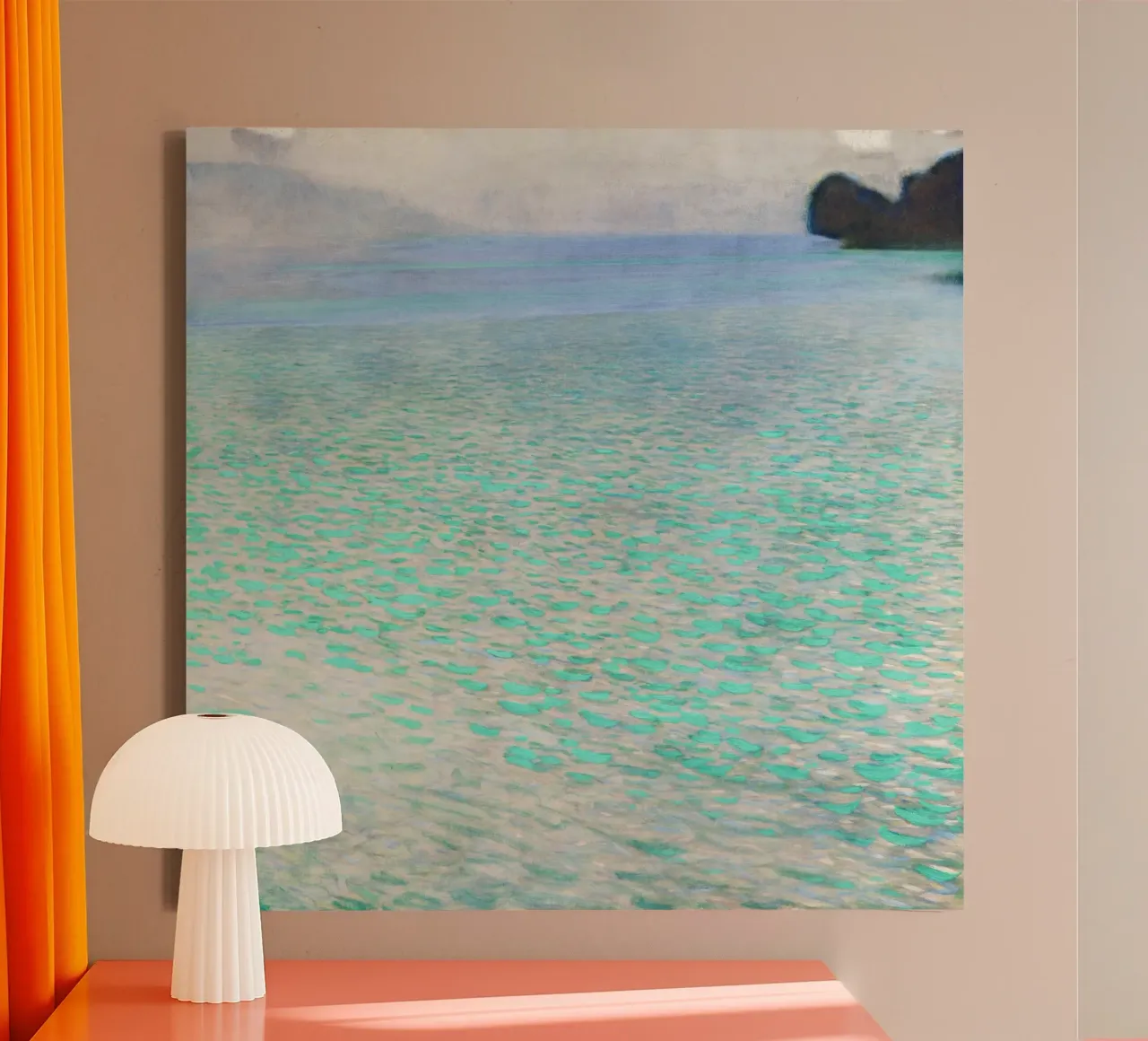 Attersee di Gustav Klimt (1900) tela con Cornice a cassetta da Gustav Klimt ART Prints