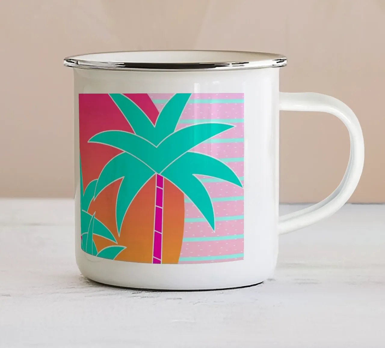 Hello Miami Sunset tazza in smalto da SilverPegasus