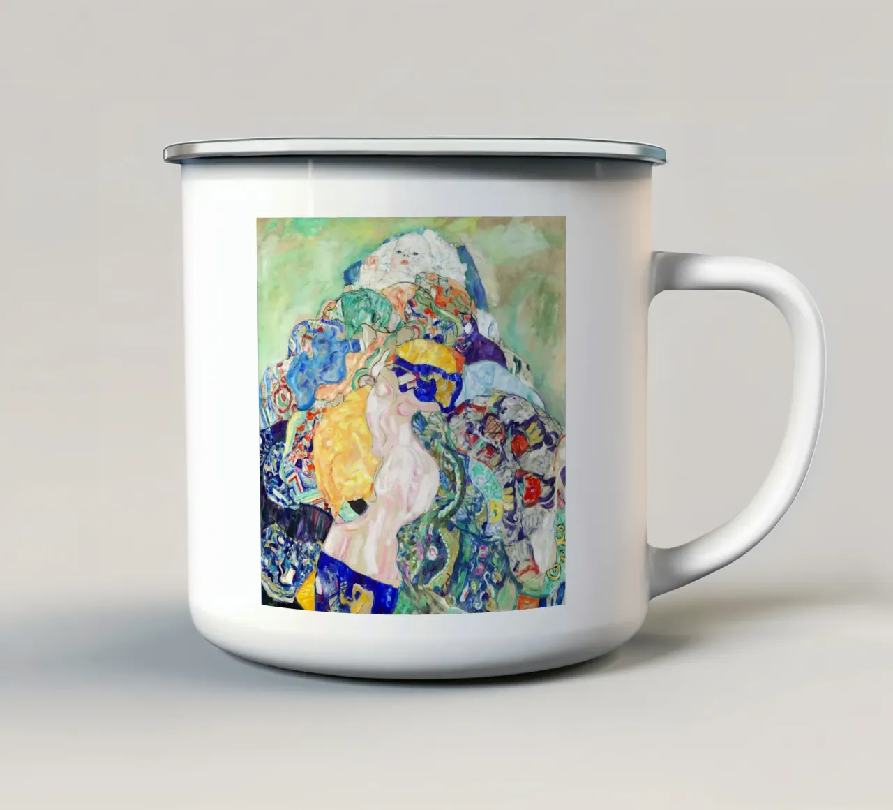 Gustav Klimt’s Baby (Cradle) 1917 tazza in smalto da Gustav Klimt ART Prints