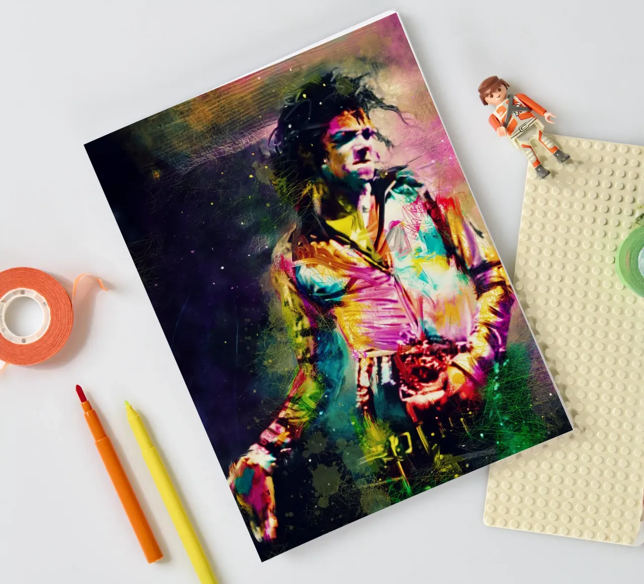 Iconic Michael Jackson colorful pop art notebook by Hantamrata