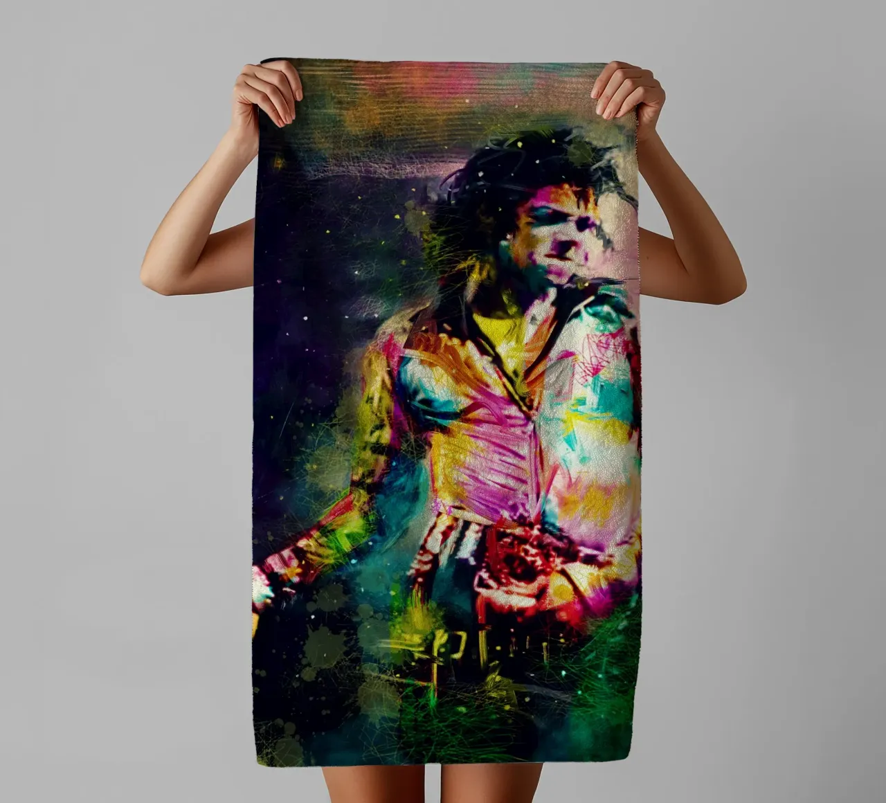 Iconic Michael Jackson colorful pop art asciugamano da bagno da Hantamrata