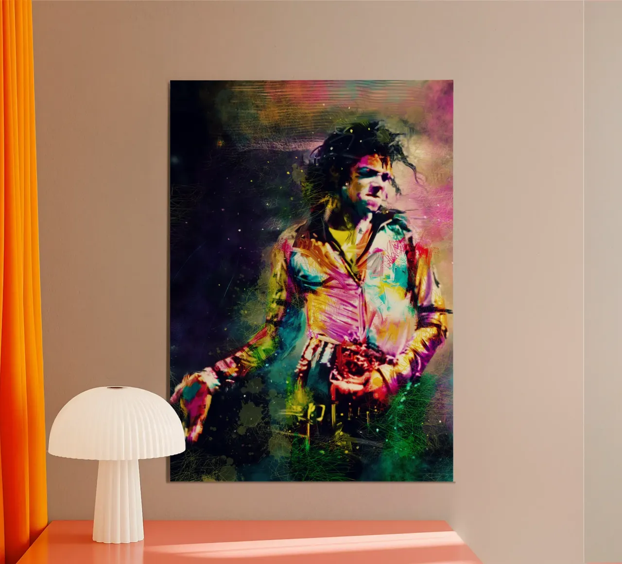 Iconic Michael Jackson colorful pop art alluminio dibond da Hantamrata