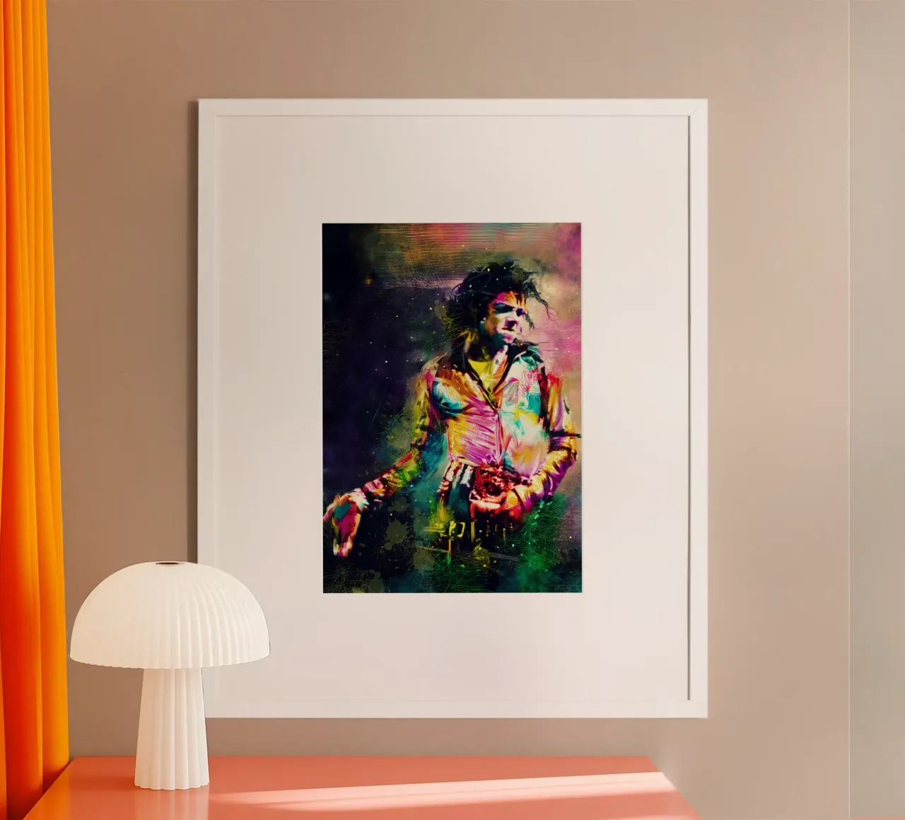 Iconic Michael Jackson colorful pop art poster con telaio in alluminio da Hantamrata