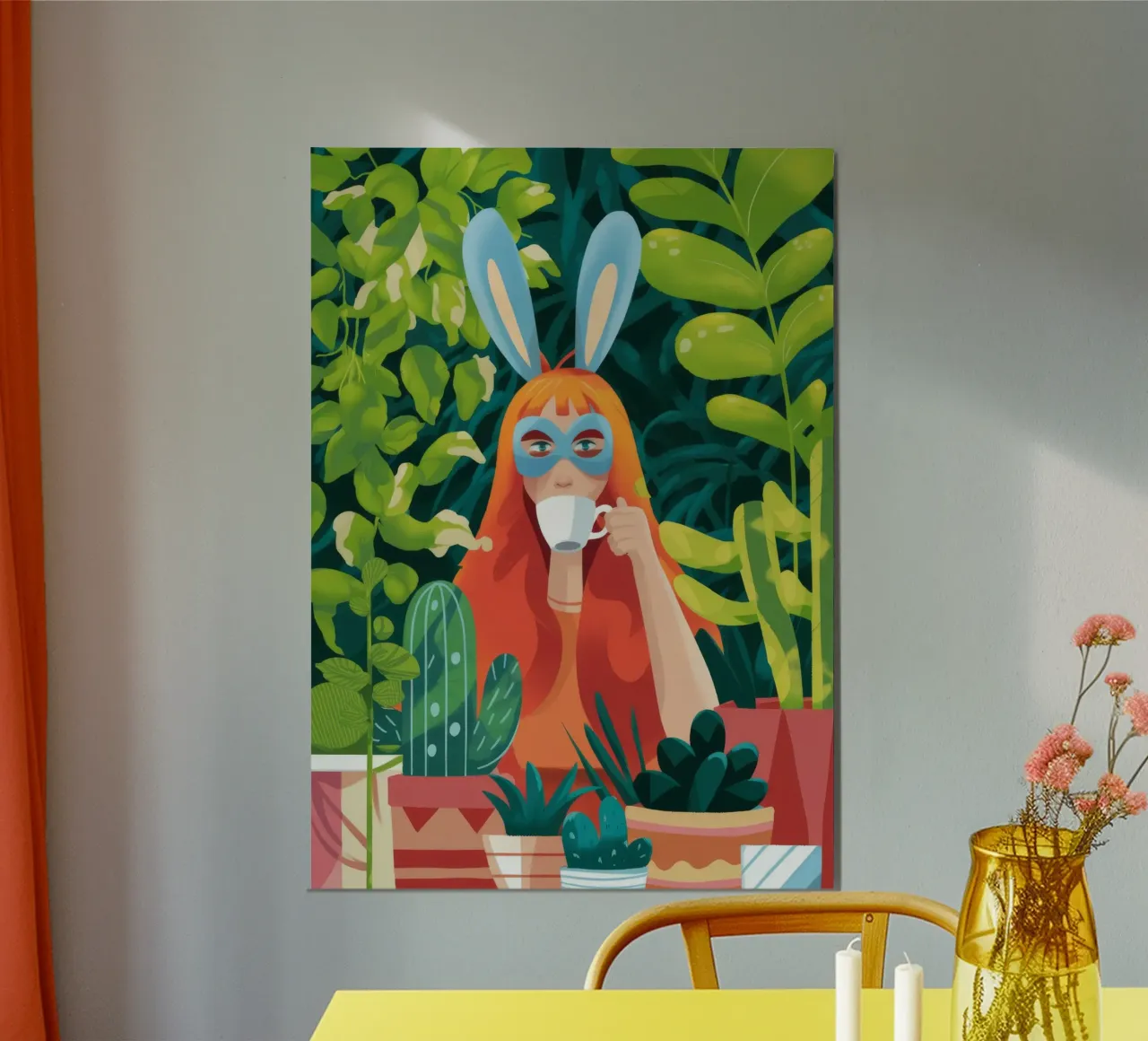 Coniglietta stravagante poster con telaio in plastica da Fine Sanctuary
