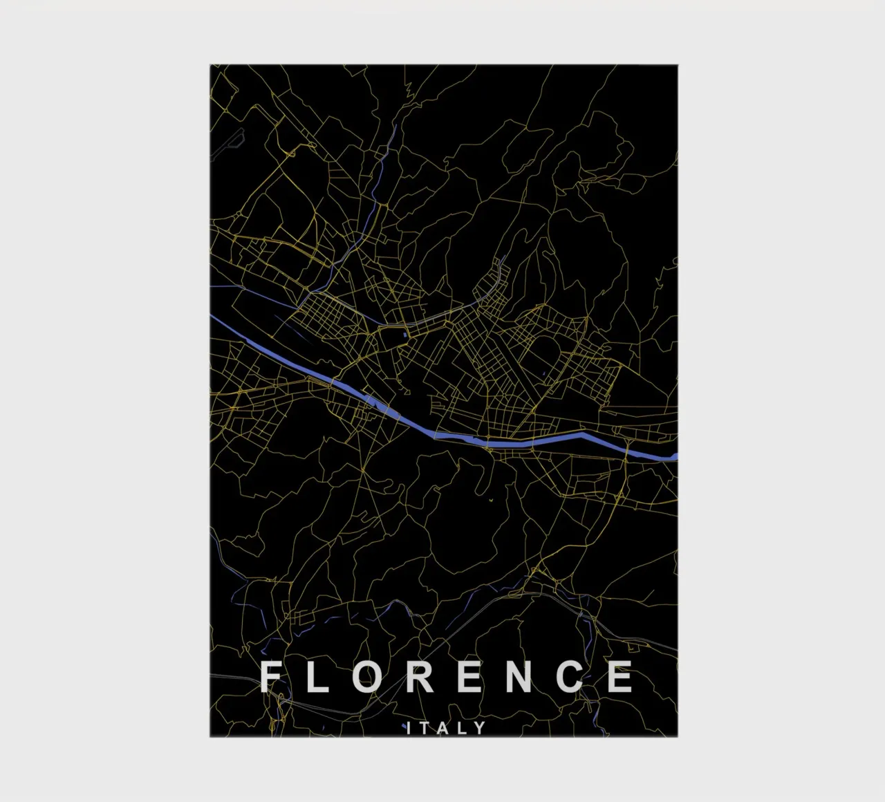 Mappa della città di Firenze in nero e oro diario da Cartographers Library