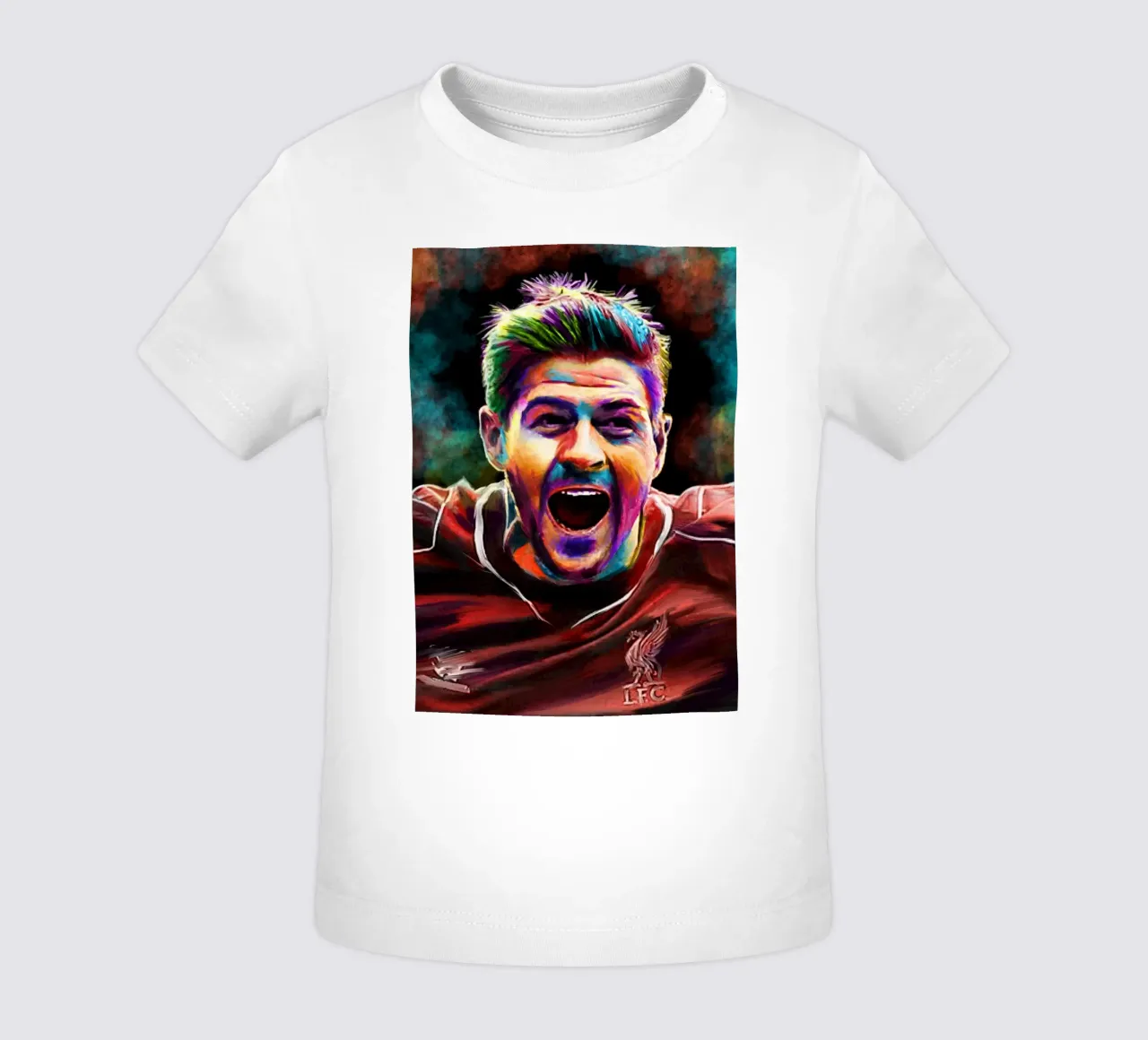 Steven Gerrard astratto colorato pop art maglietta neonato da Hantamrata