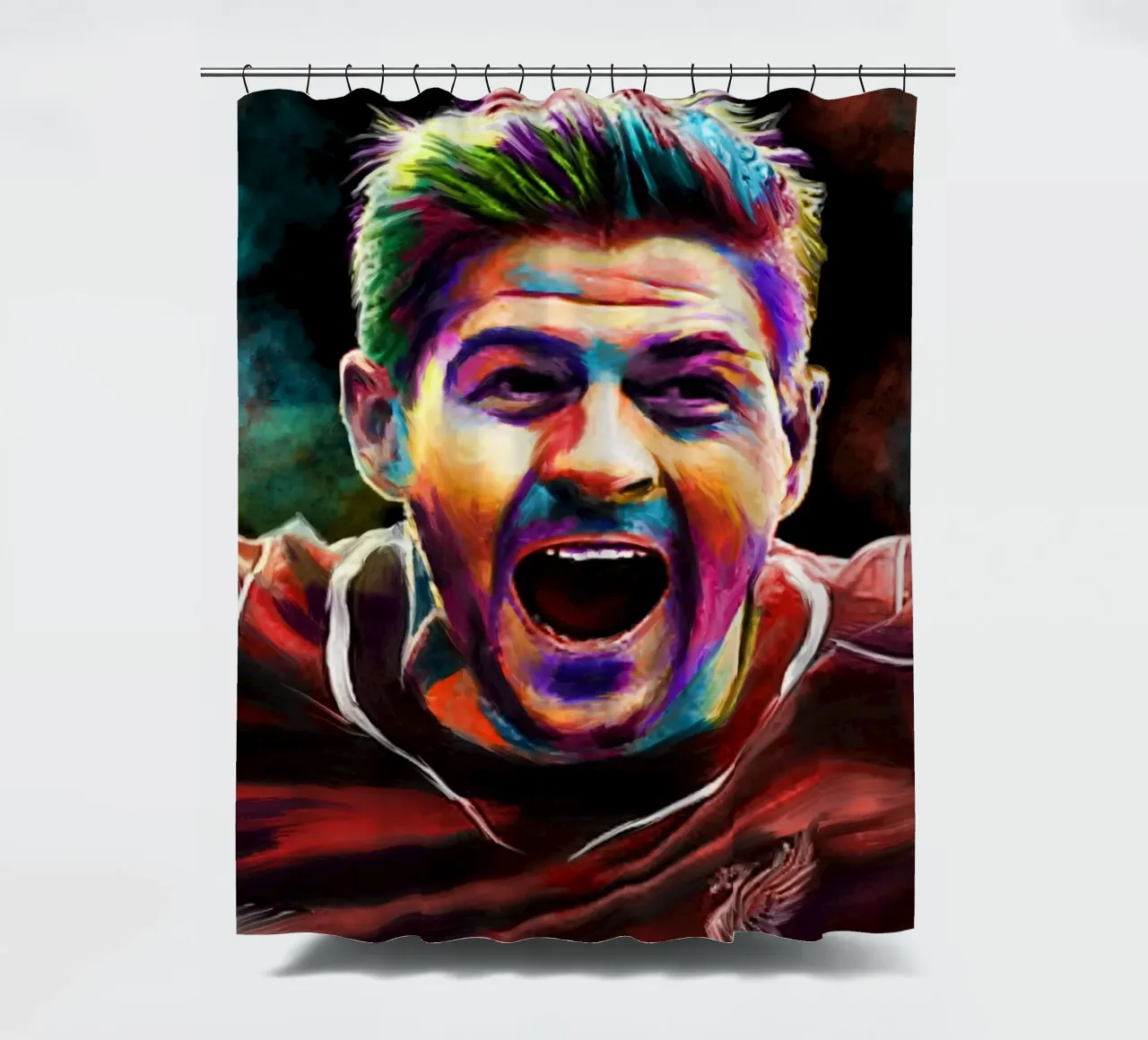 Steven Gerrard abstracte kleurrijke pop-art douchegordijn van Hantamrata