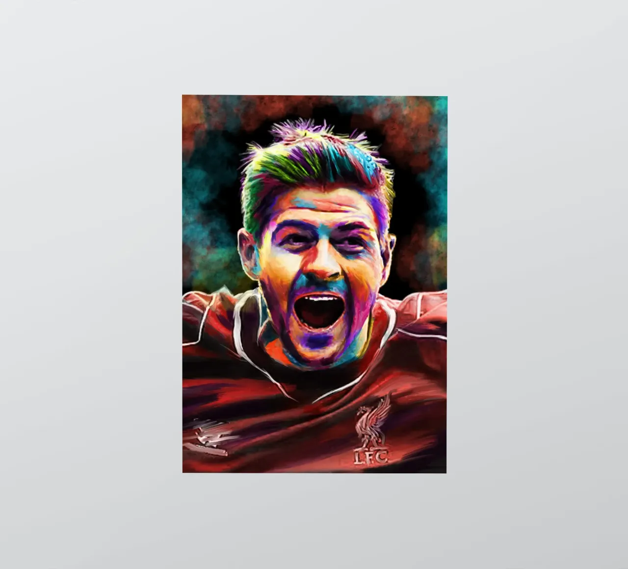 Steven Gerrard abstract colorful pop art sticker by Hantamrata