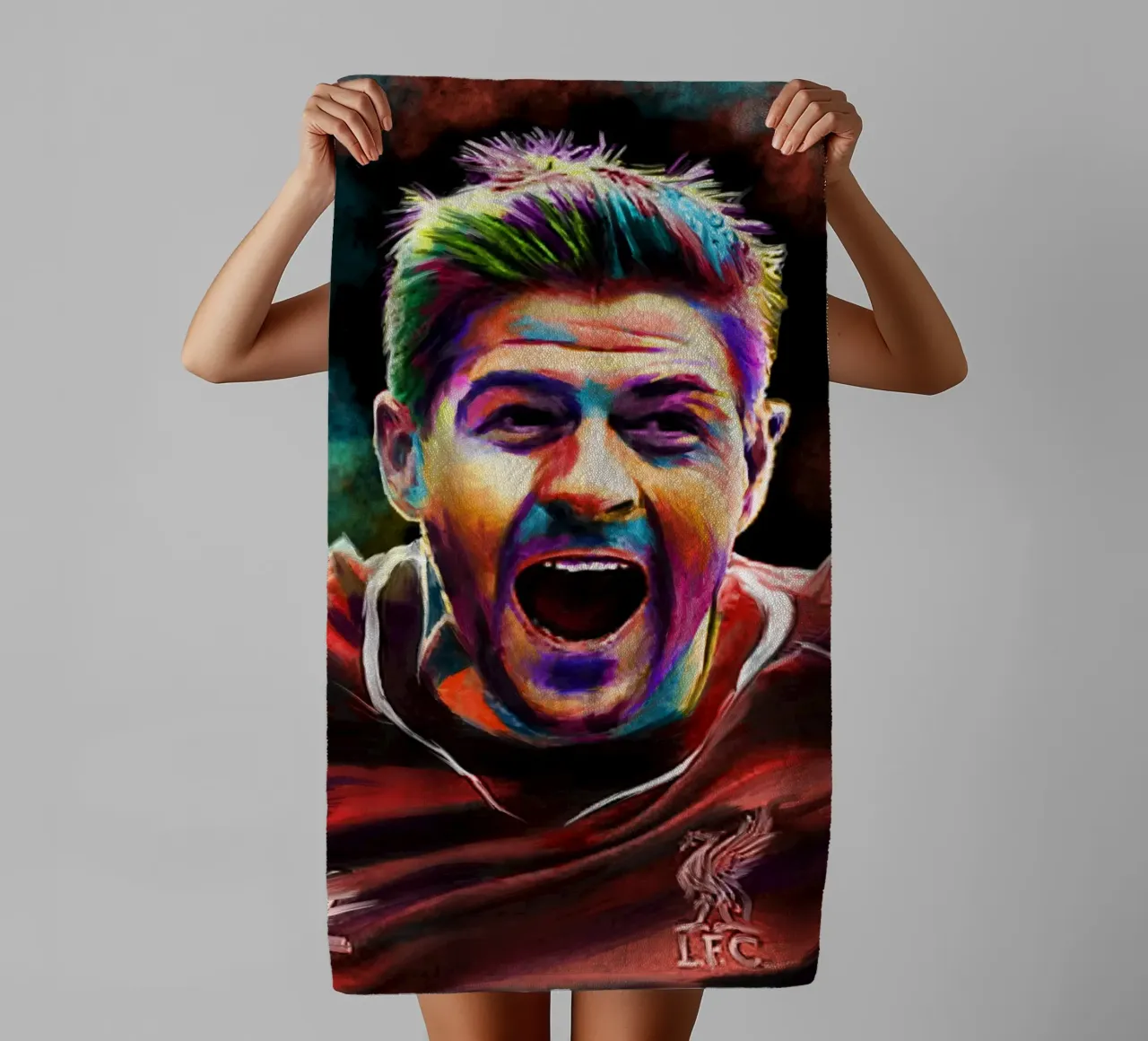 Steven Gerrard astratto colorato pop art asciugamano da bagno da Hantamrata