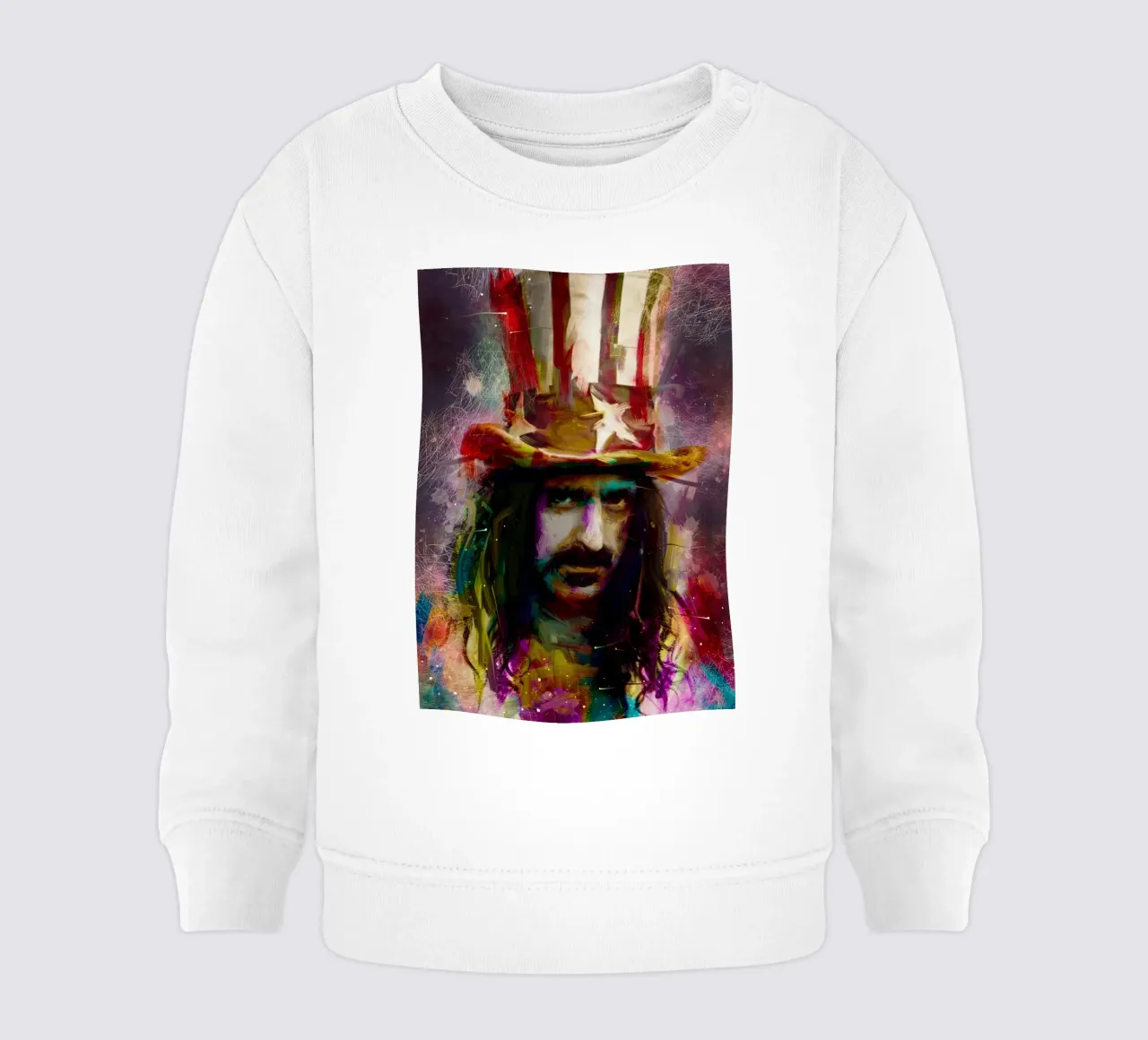 Frank Zappa astratto colorato pop art felpa neonato da Hantamrata