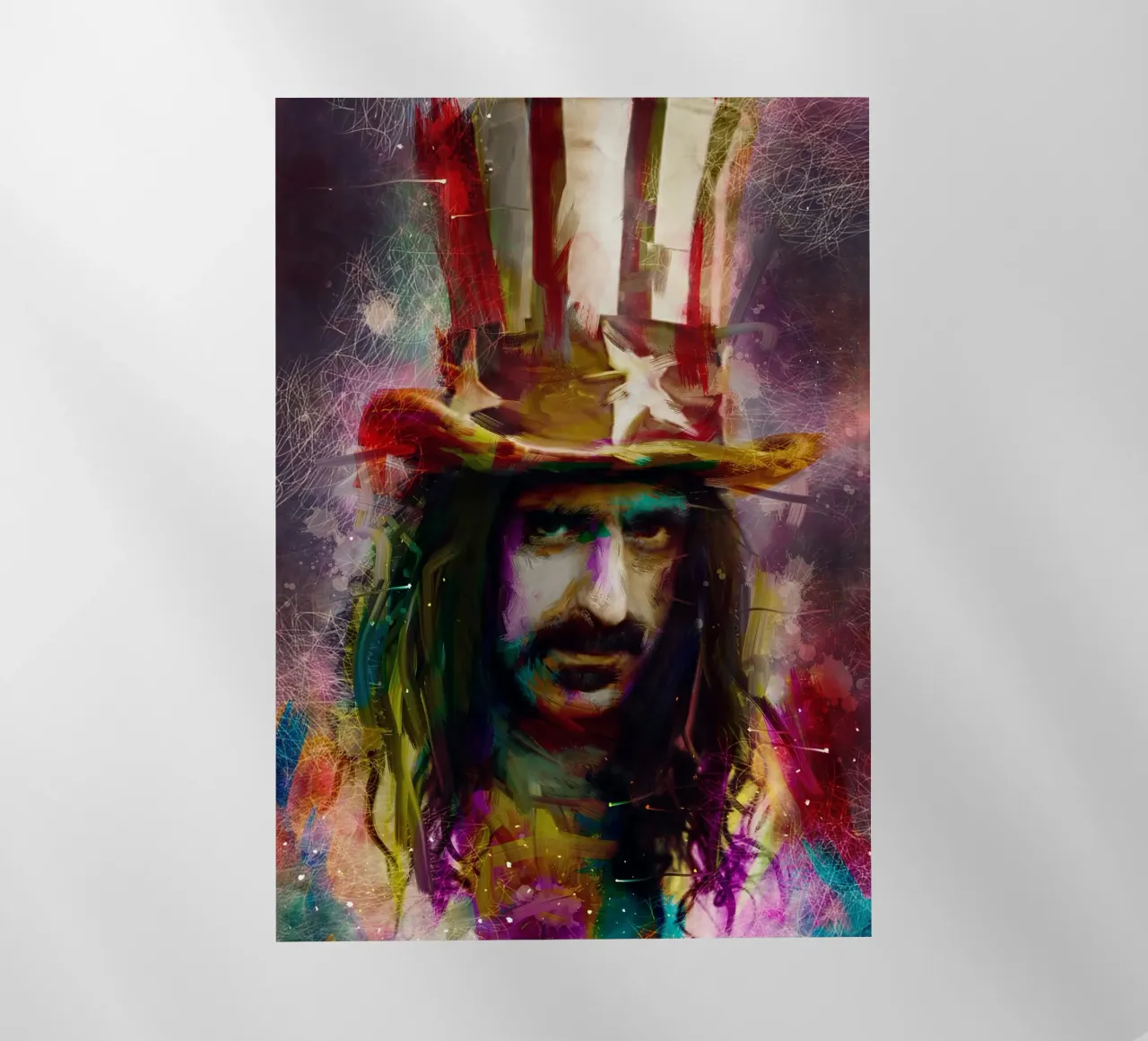 Frank Zappa astratto colorato pop art pellicola backlit da Hantamrata