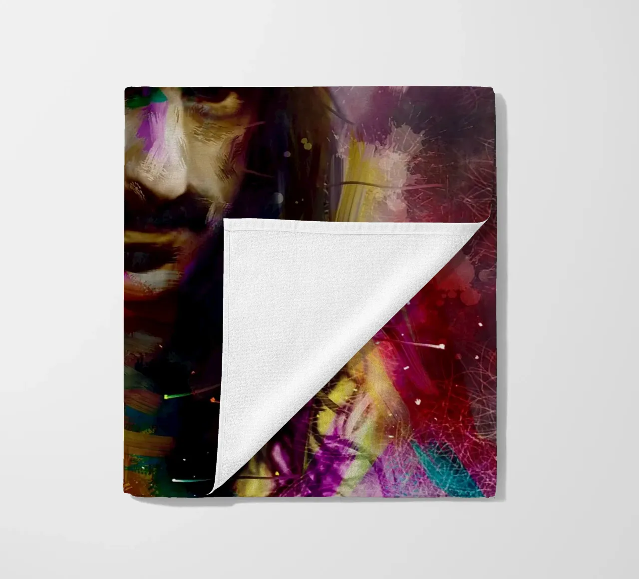 Frank Zappa astratto colorato pop art telo mare da Hantamrata