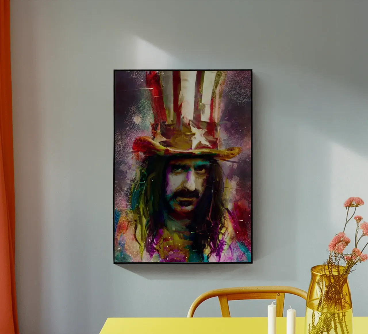 Frank Zappa astratto colorato pop art plexiglass da Hantamrata