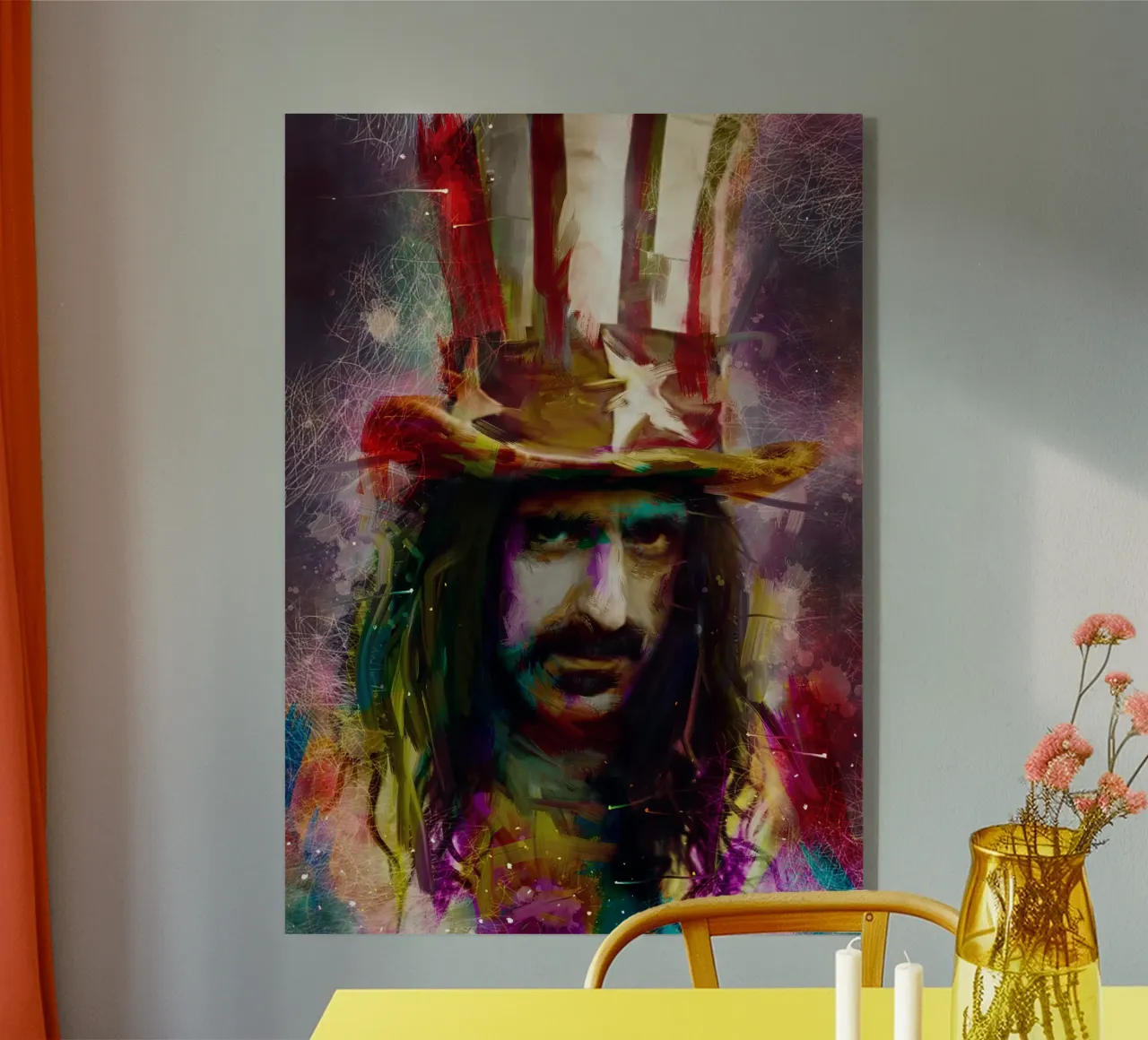 Frank Zappa astratto colorato pop art plexiglass da Hantamrata