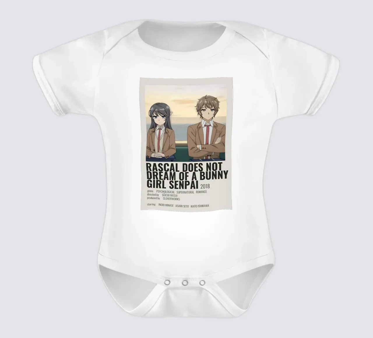 RASCAL DOES NOT DREAM OF A BUNNY GIRL SENPAI 2018 body neonato maniche corte da Totoya