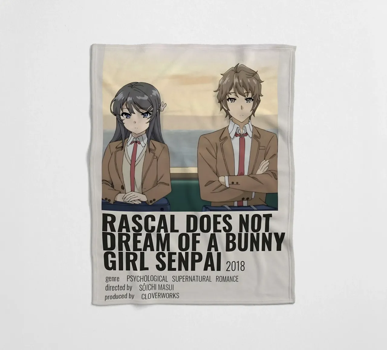 RASCAL DOES NOT DREAM OF A BUNNY GIRL SENPAI 2018 coperta in pile da Totoya