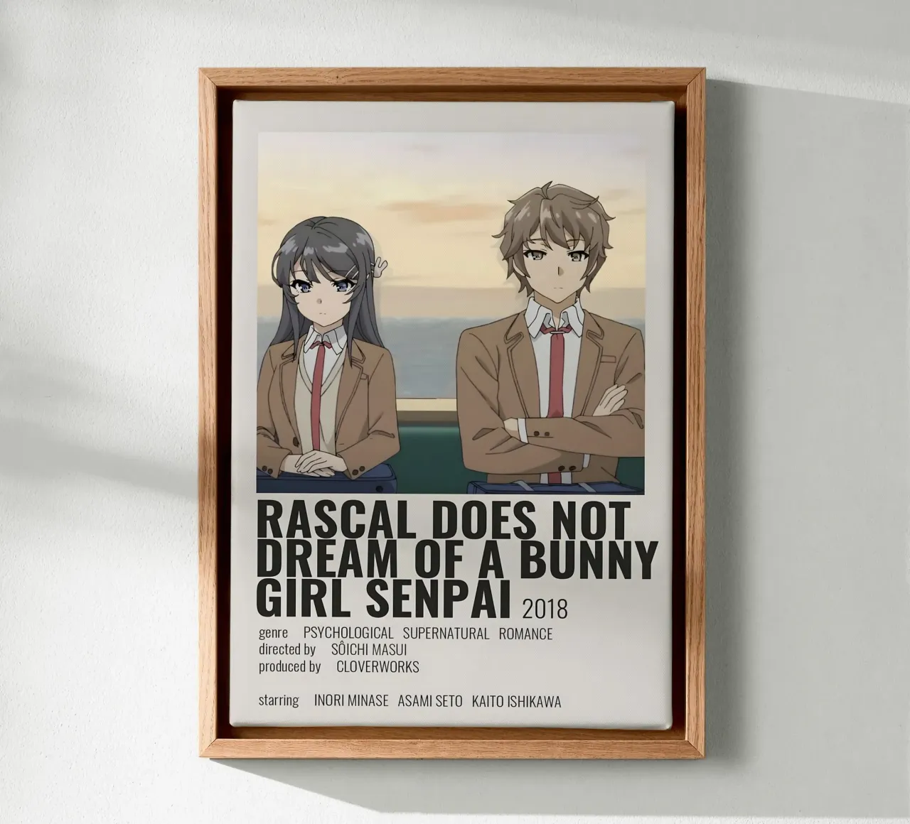 RASCAL DOES NOT DREAM OF A BUNNY GIRL SENPAI 2018 tela con Cornice a cassetta da Totoya