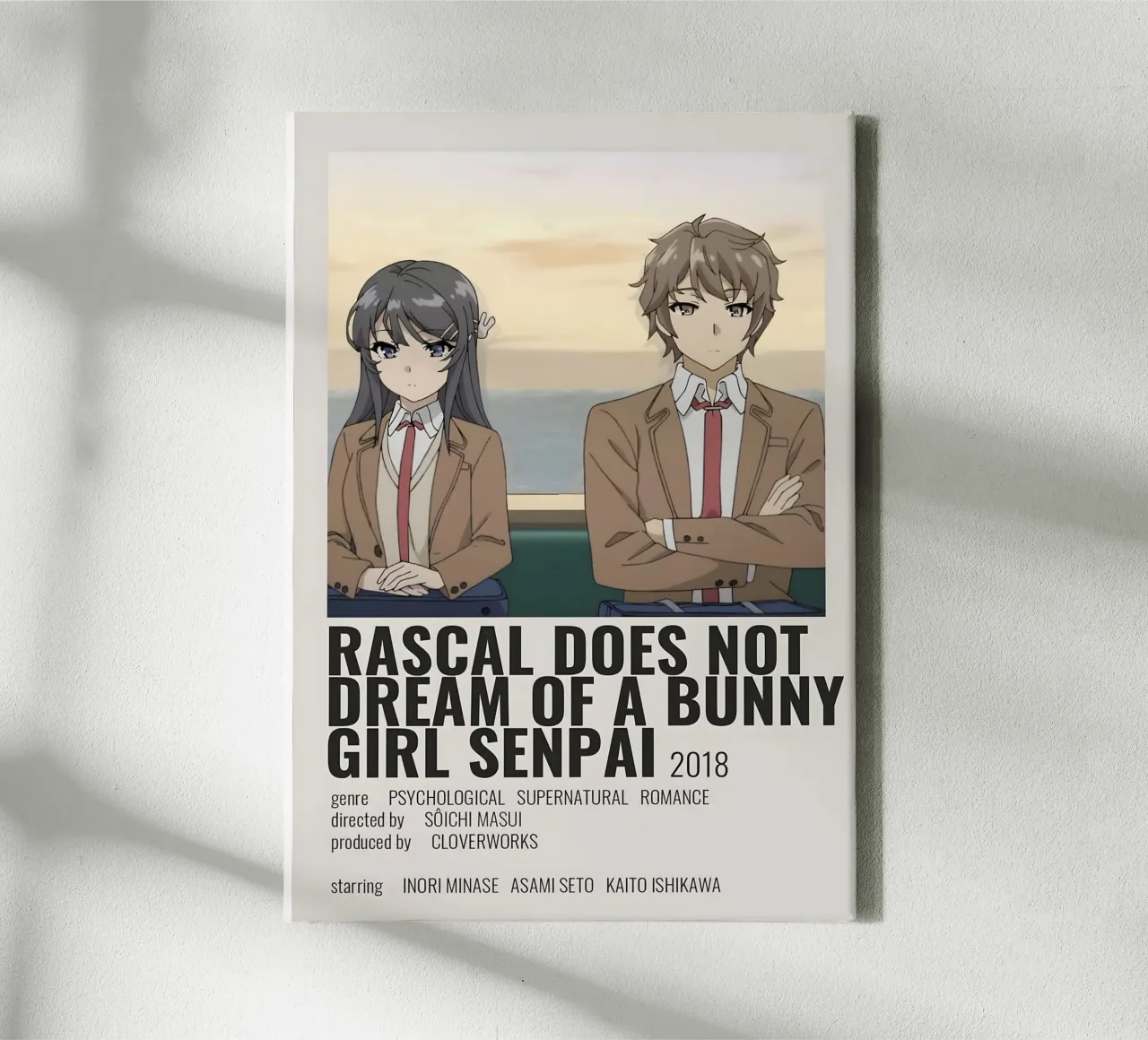 RASCAL DOES NOT DREAM OF A BUNNY GIRL SENPAI 2018 tela con Cornice a cassetta da Totoya
