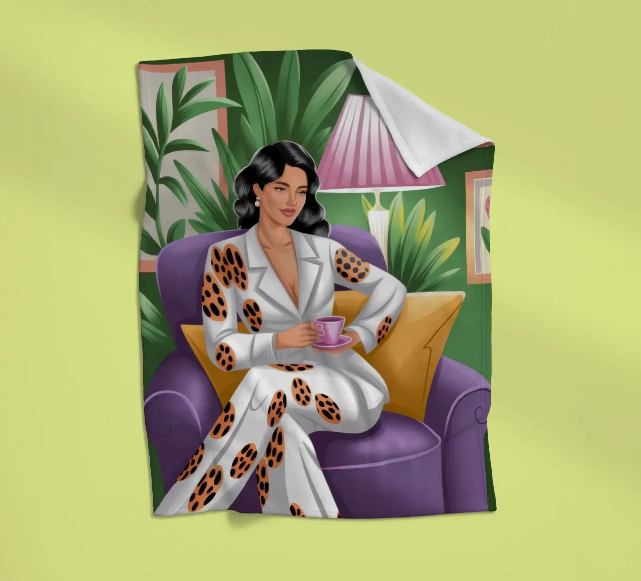 Leopard Print Leisure fleece blanket by Fine Sanctuary