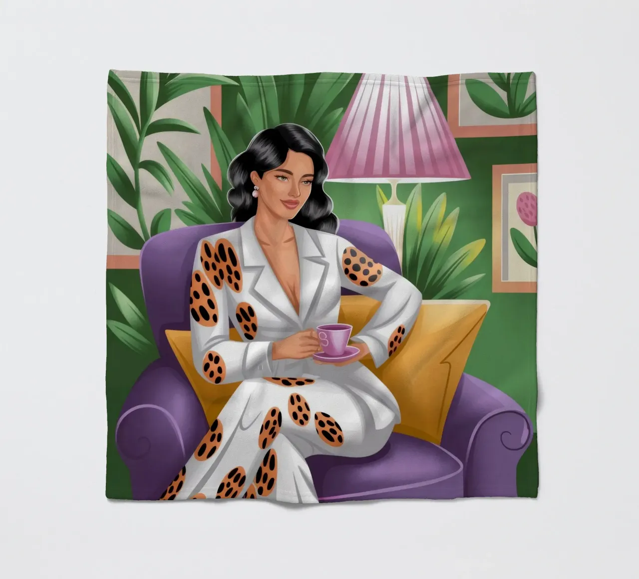 Leopard Print Leisure fleece blanket by Fine Sanctuary