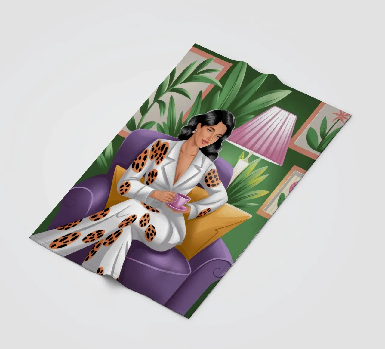 Leopard Print Leisure fleece blanket by Fine Sanctuary