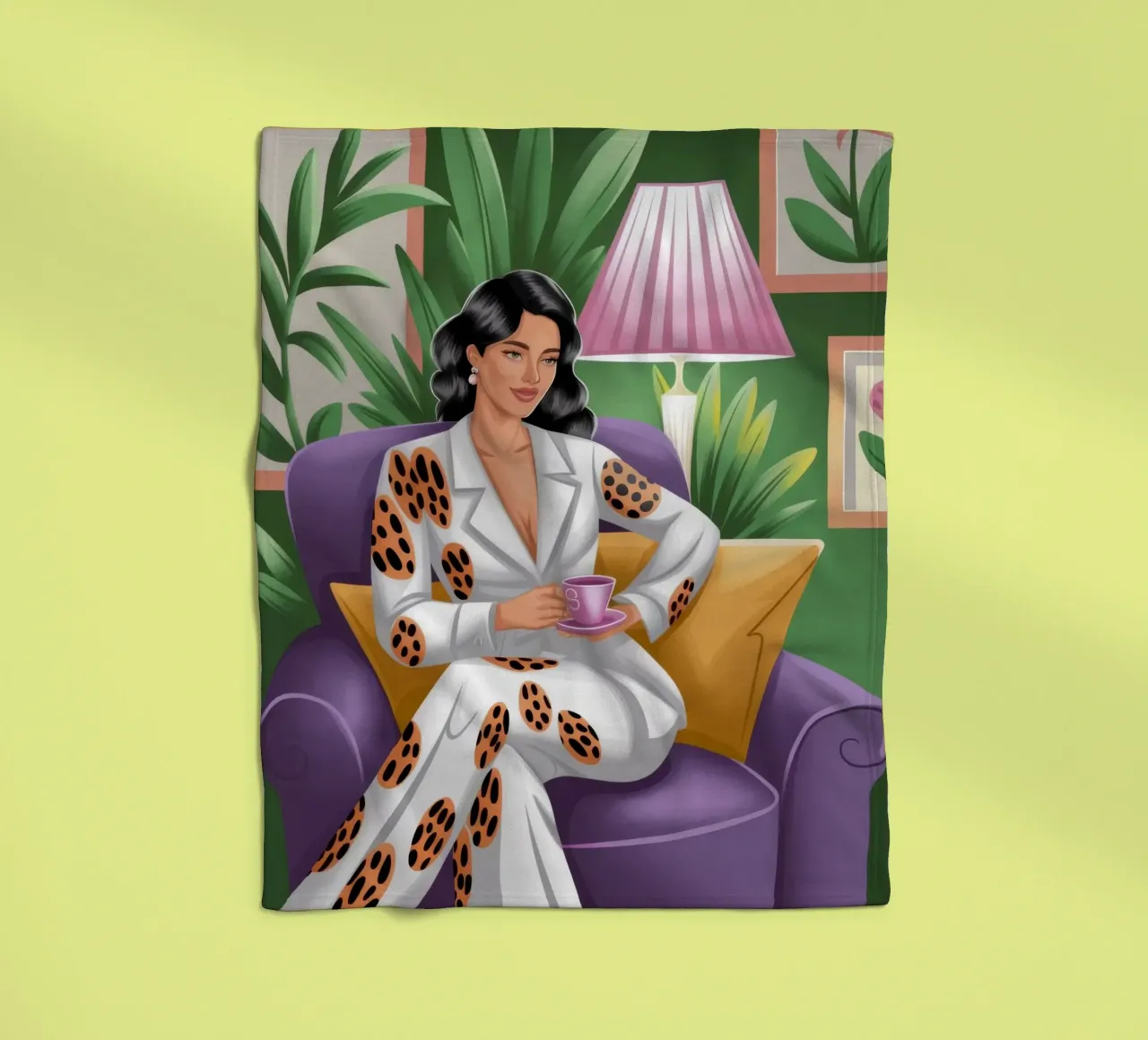 Leopard Print Leisure fleece blanket by Fine Sanctuary