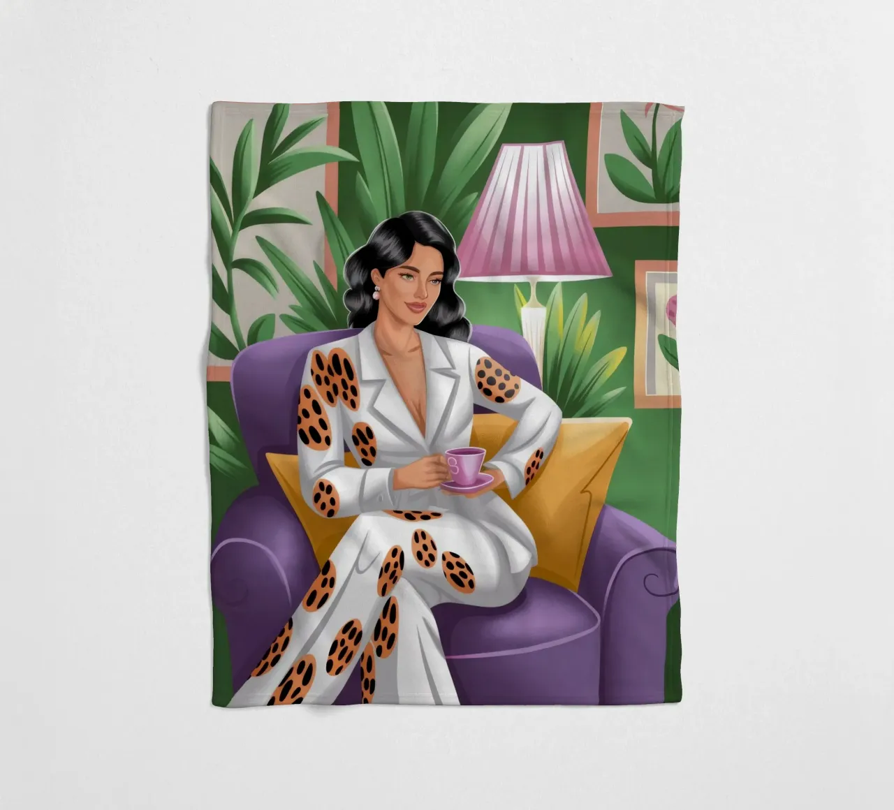 Leopard Print Leisure fleece blanket by Fine Sanctuary