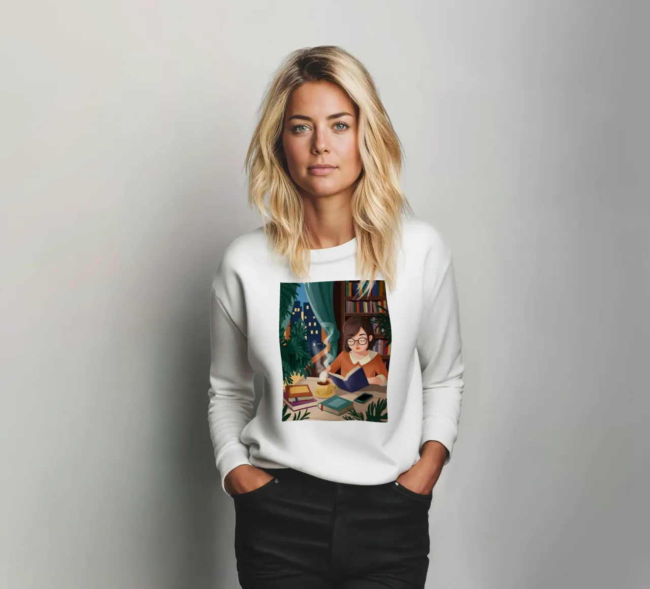 Ethereal Reading Sanctuary sweatshirt by Fine Sanctuary