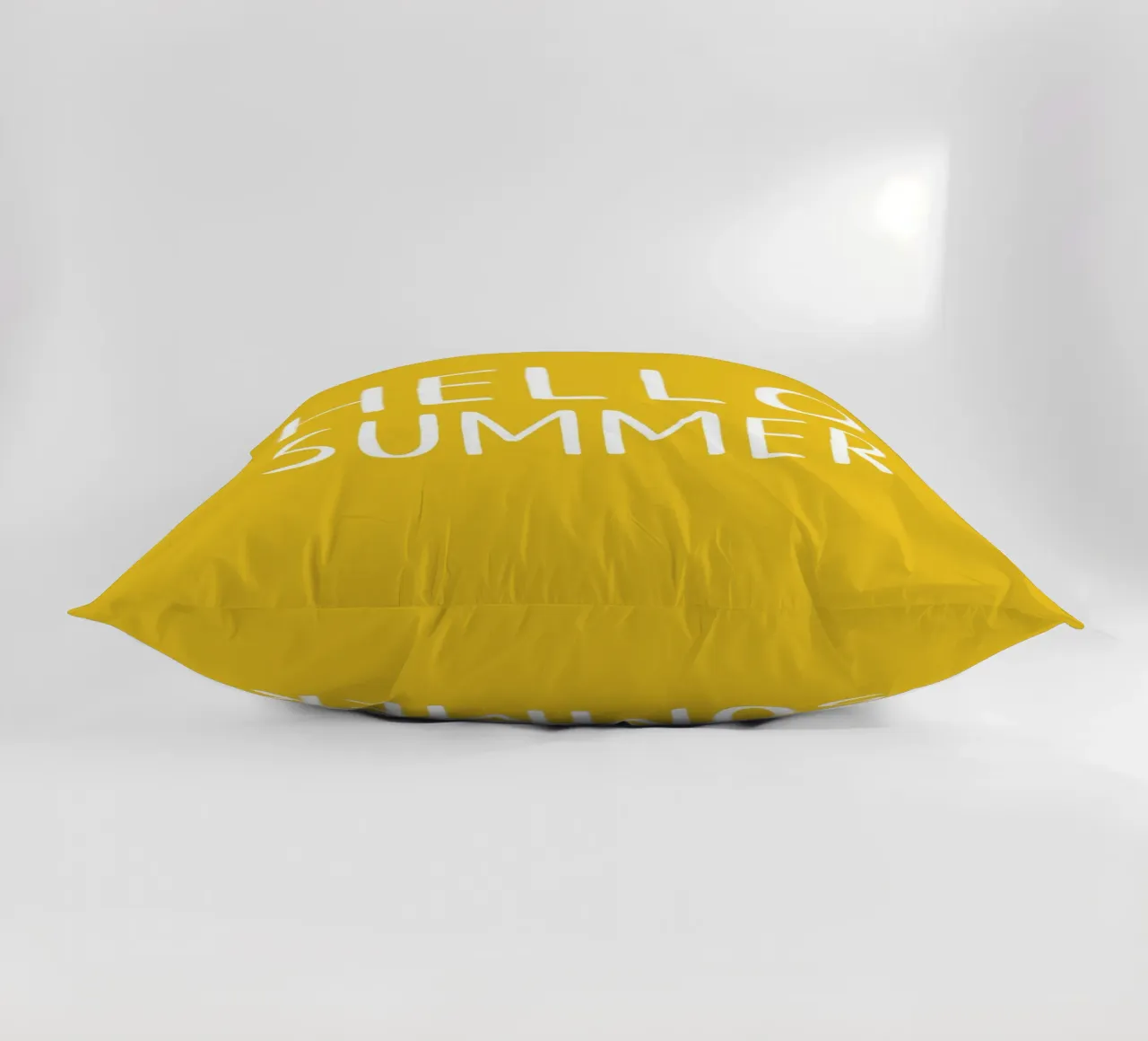 Hello Summer – Hand Drawn Block Letters on Lemon Yellow decorative cushion by Stilrausch