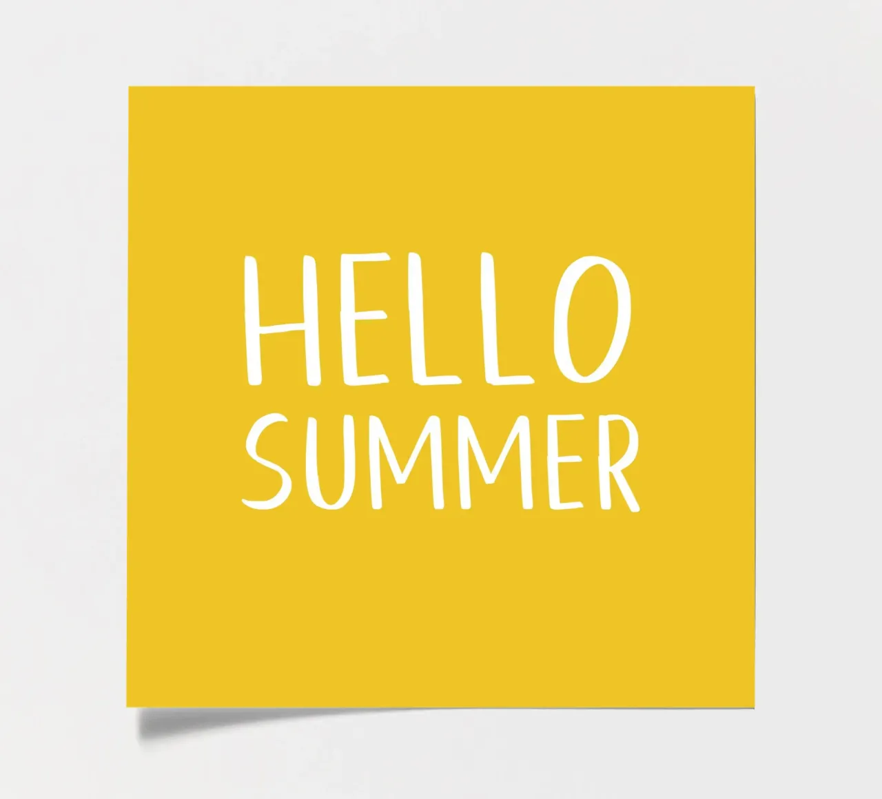 Hello Summer – Hand Drawn Block Letters on Lemon Yellow sticker sheet by Stilrausch