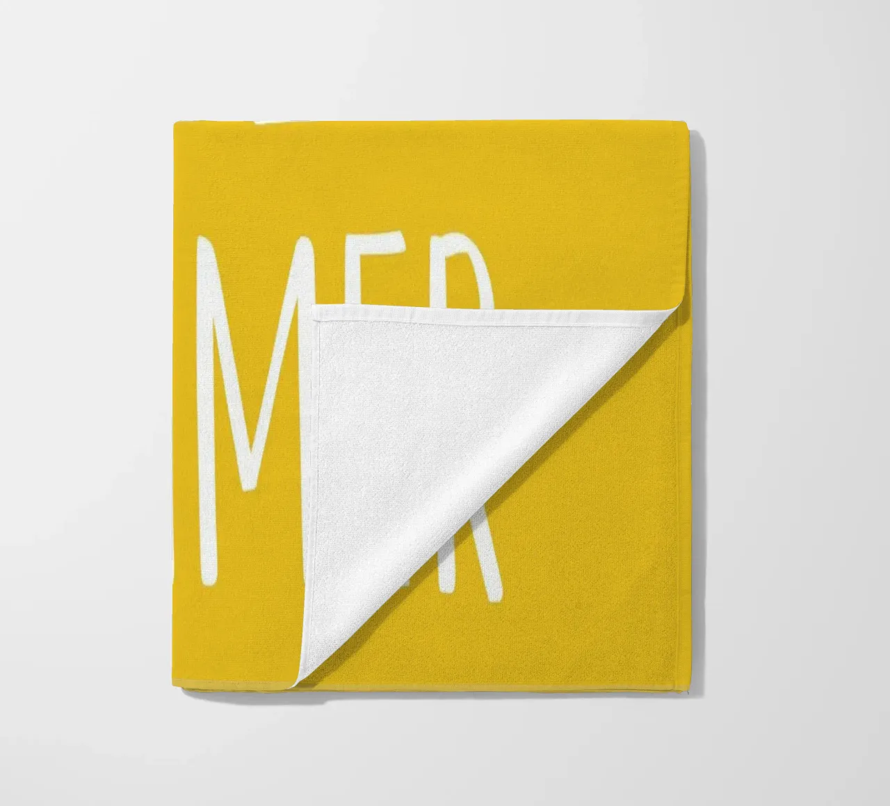 Hello Summer – Hand Drawn Block Letters on Lemon Yellow beach towel by Stilrausch