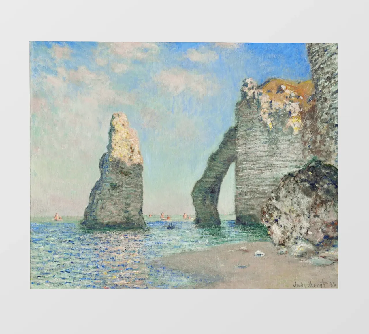 Le scogliere di Étretat di Claude Monet (1885) pellicola backlit da Venus Art