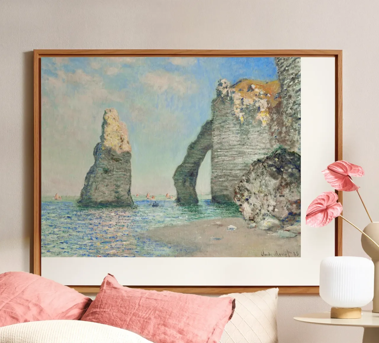 Le scogliere di Étretat di Claude Monet (1885) alluminio dibond da Venus Art