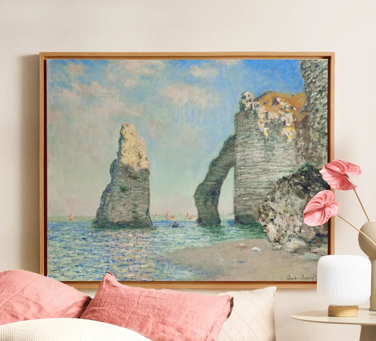 Claude Monet's The Cliffs at Étretat (1885) canvas by Venus Art