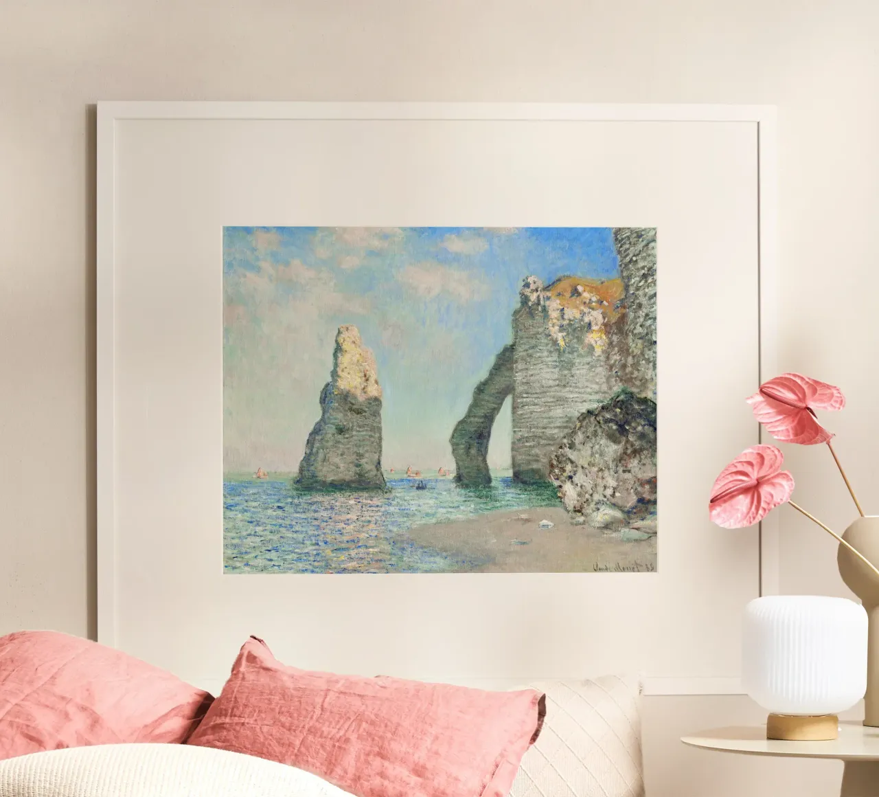 Le scogliere di Étretat di Claude Monet (1885) carta hahnemühle da Venus Art