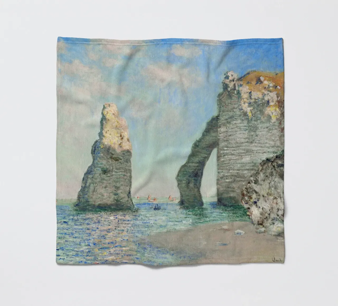 Le scogliere di Étretat di Claude Monet (1885) coperta in pile da Venus Art