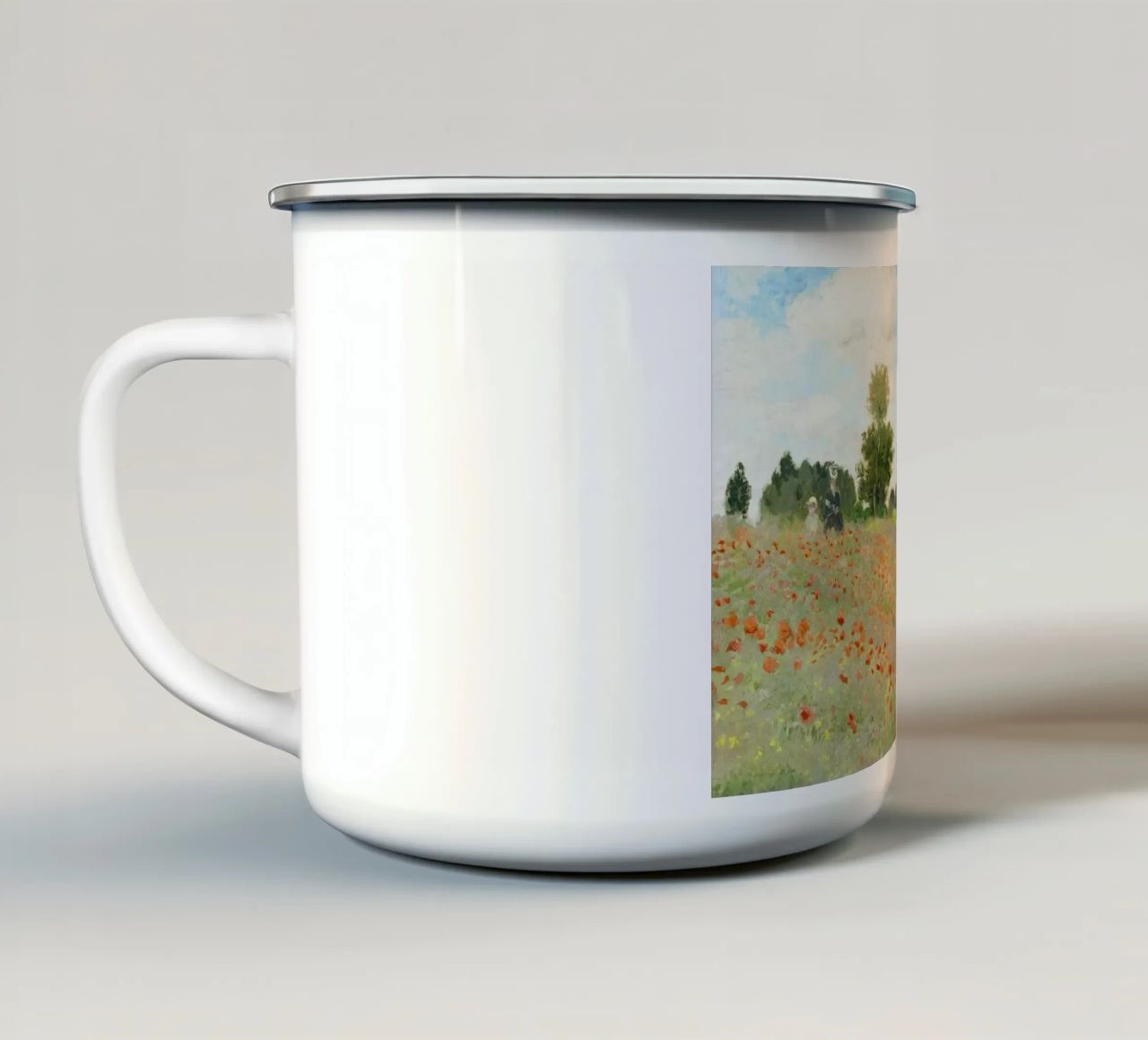 Claude Monet's The Poppy Field near Argenteuil (1873) tazza in smalto da Venus Art