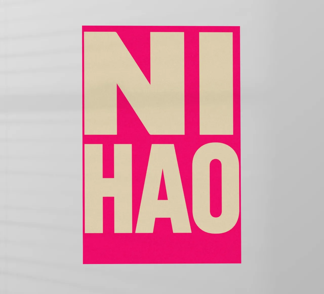 Ni Hao – Bold Greeting - Typo Wall Art pellicola backlit da QuooodZ by MooodzArt